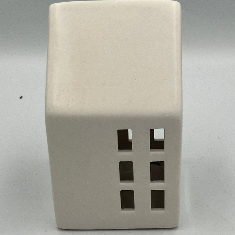Crescent Ceramic Lantern House Home Decor Small White NWT Minimalist Village